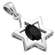 Black Onyx Star of David Pendant, p357