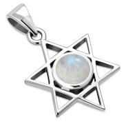 Moonstone Star of David Silver Pendant, p378