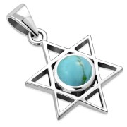 Turquoise Star of David Pendant, p378