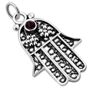 filigree Work Hamsa Pendant Purple Swarovski, p384