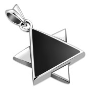 Black Onyx Star of David Mens Pendant, p392