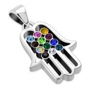 Large Hamsa Hoshen Silver Pendant, p400