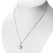 Synthetic Sun & Ice Opal Star of David Silver Pendant, p378