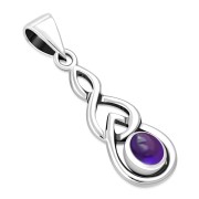 Silver celtic Pendant w Amethyst, p457