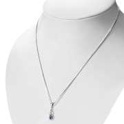 Silver celtic Pendant w Amethyst, p457