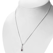 Silver celtic Pendant w Garnet, p457