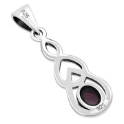 Silver celtic Pendant w Garnet, p457