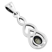 Silver Celtic Pendant set w/ Labradorite, p457