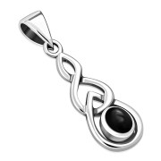 Silver celtic Pendant w Black Onyx, p457