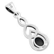 Silver celtic Pendant w Black Onyx, p457