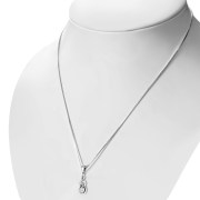 Silver celtic Pendant w Rainbow Moon Stone, p457