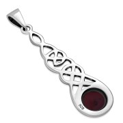 Long Celtic Pendant w Garnet, p459