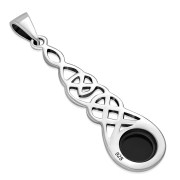 Long Celtic Pendant w Black Onyx, p459