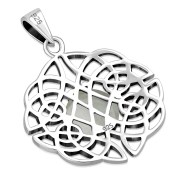 Rainbow moonstone Celtic Knot Silver Pendant, p460