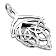 Large Celtic Silver Pendant w/ Mother of Pearl (P468MOP)