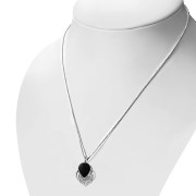 Celtic Knot Black Onyx Silver Pendant, p475