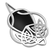 Celtic Knot Black Onyx Silver Pendant, p475