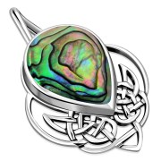 Celtic Knot Abalone Shell Silver Pendant, p475