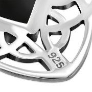 Black Onyx Celtic Sterling Silver Pendant, p477