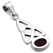 Garnet Celtic Trinity Knot Silver Pendant, p479