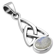 Labradorite Celtic Trinity Knot Silver Pendant, p479