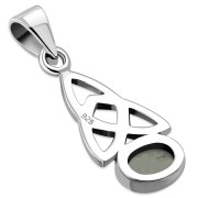 Rainbow Moon Stone Celtic Trinity Silver Pendant, p479