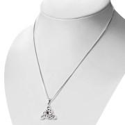 Celtic Silver Pendant set w/ Garnet Stone P480GRT