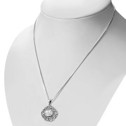 Rainbow Moonstone Trinity Knots Silver Pendant, p487