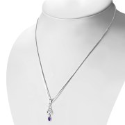 Amethyst Celtic Trinity Knot Silver Pendant, p488