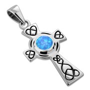 Black Onyx Celtic Cross Silver Pendant, p492