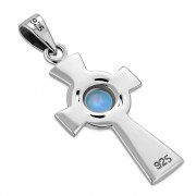 Black Onyx Celtic Cross Silver Pendant, p492