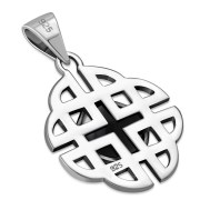 Trinity Knots Black Onyx Silver Pendant, p497