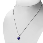 Lapiz Lazuli Heart Sterling Silver Pendant, p502