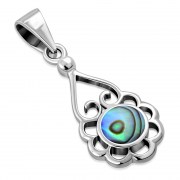 Abalone Shell Silver Pendant, p503