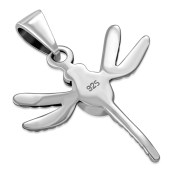 Abalone Shell Dragonfly Silver Pendant, p505