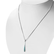 Long Abalone Shell Drop Sterling Silver Pendant, p509