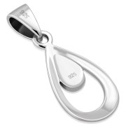 Black Onyx Drop Silver Pendant, p516