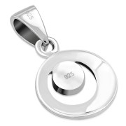 Mother of Pearl Round Silver Pendant, p517