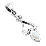 Mother of Pearl Oval Silver Pendant, p518