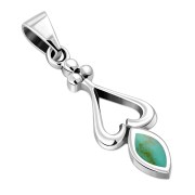 Turquoise Sterling Silver Heart Pendant, p518