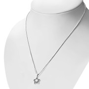 Mother of Pearl Petal Hearts Silver Pendant, p520