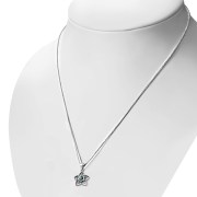 Abalone Shell Petal Hearts Silver Pendant, p520