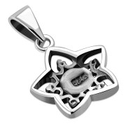 Abalone Shell Petal Hearts Silver Pendant, p520