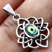 Abalone Shell Celtic Knot Silver Pendant, p522