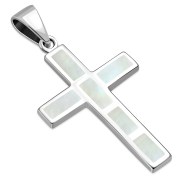 Mother of Pearl Silver Cross Pendant, p532