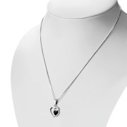 Black Onyx Hearts Silver Pendant, p547