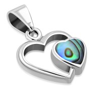 Abalone Hearts Silver Pendant, p547