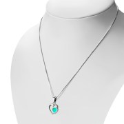 Turquoise Hearts Sterling Silver Pendant, p547