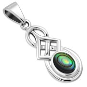 Abalone Celtic Knot Silver Pendant, p550