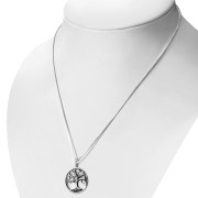 Tree of Life Clear CZ Silver Pendant, p553